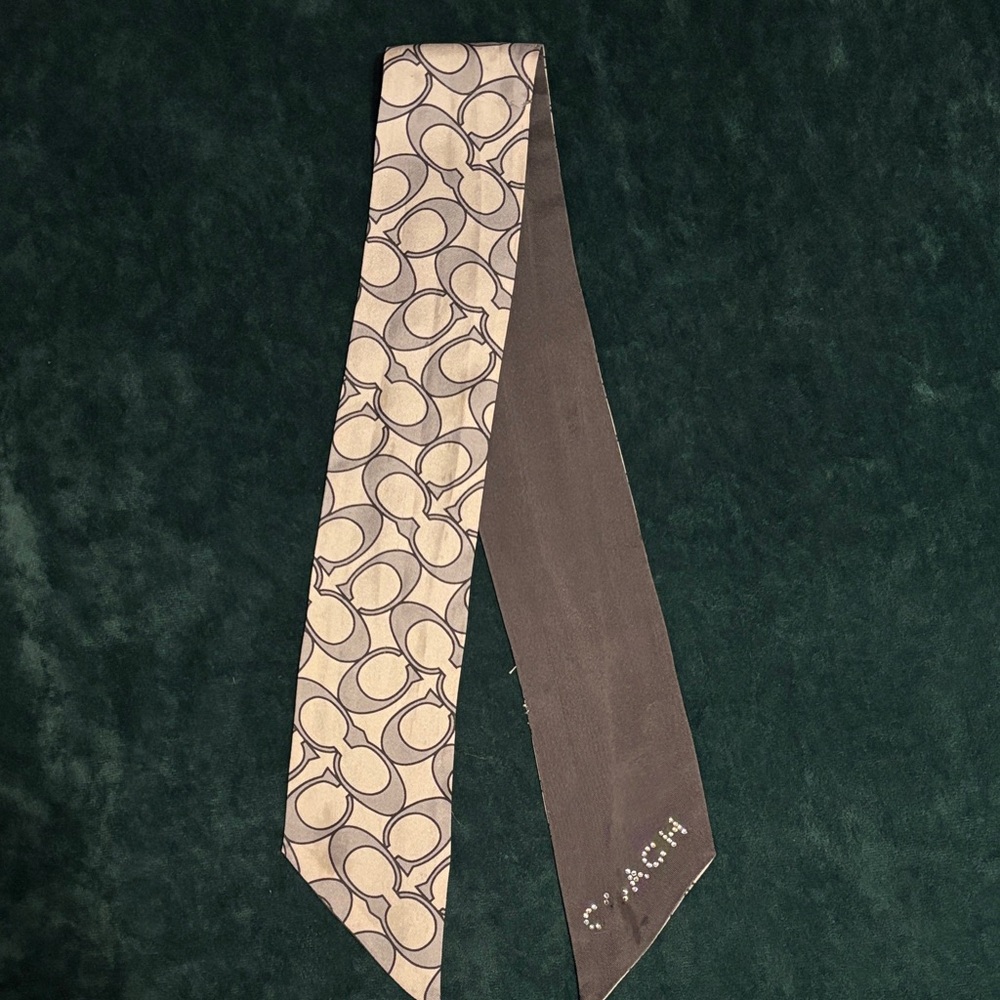 Coach white and gray head band